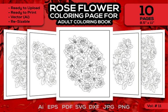 Adult Rose Coloring Page: Graphics & Coloring Pages Amp