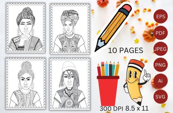 African American Women Coloring Pages Amp Graphics Review