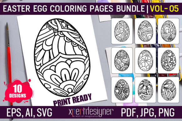 Easter Coloring Book Graphics for Creative Brand Marketing