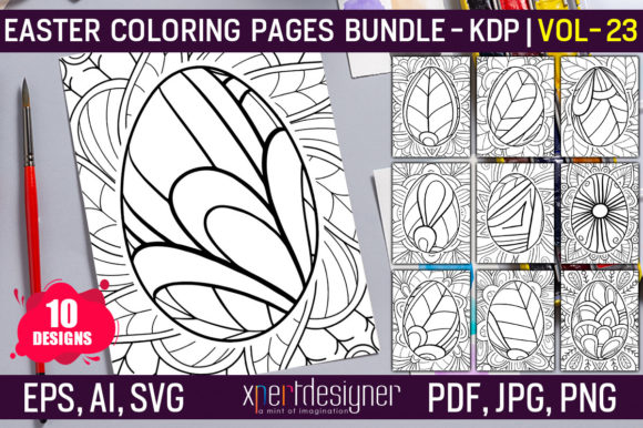 Easter Coloring Book Graphics for Small Business Branding
