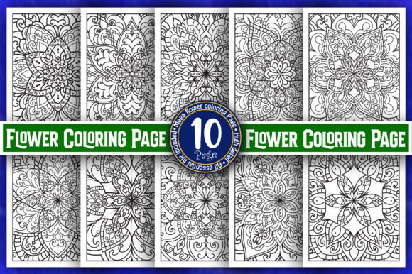 Flower Coloring Page Mega Book Interior
