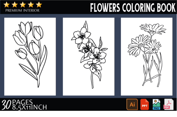 Flowers Coloring Book V1: Graphics & Coloring Pages Amp Review