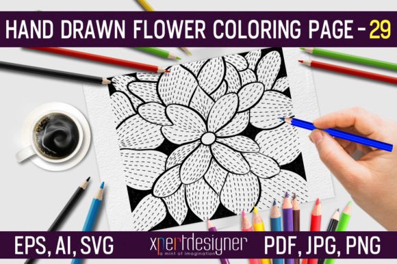 Hand Drawn Flower Coloring Page 29: Graphics & Coloring Pages Amp
