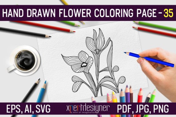 Hand Drawn Flower Coloring Page 35: Graphics & Coloring Pages Amp