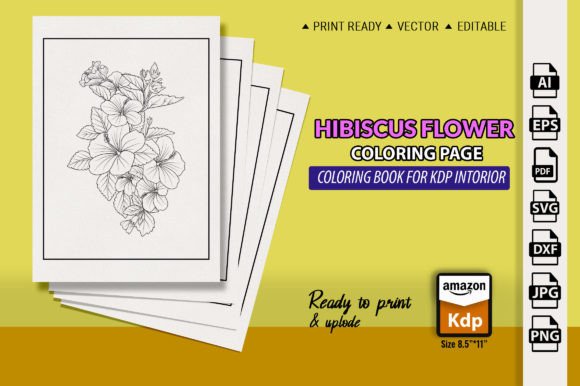 Hibiscus China Rose Adult Coloring Pages Amp & Graphics