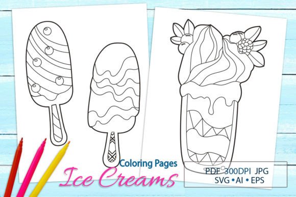 Ice Creams Coloring Pages Graphics & Coloring Pages Amp