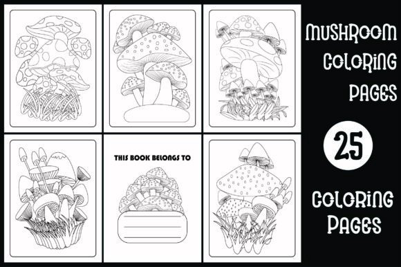 Mushroom Coloring Book for Adults - Kdp: Graphics & Coloring Pages Amp