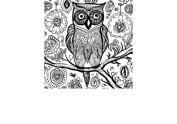 Owl Garden Flowers Coloring Pages & Graphics Review