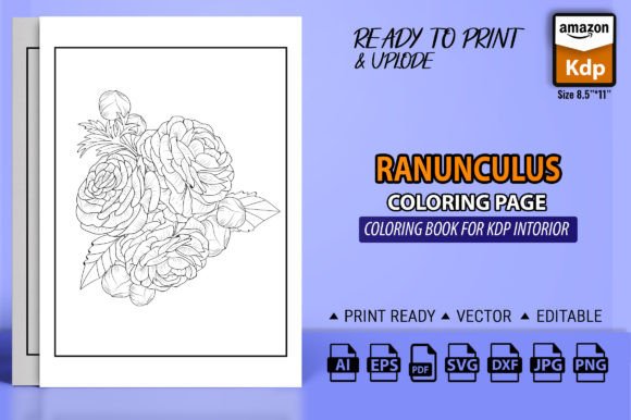 Ranunculus Buttercup Coloring Page Graphics & Coloring Pages Amp