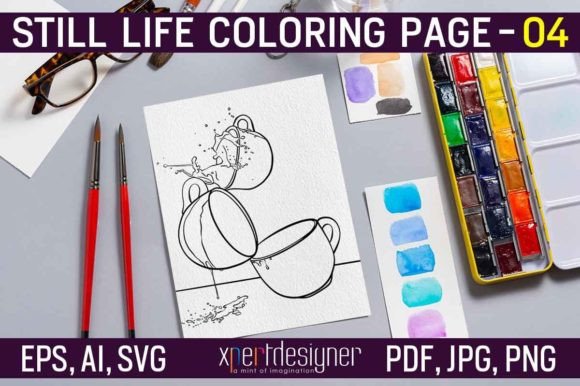 Still Life Coloring Page Coffee Cup 04: A Designer's Review