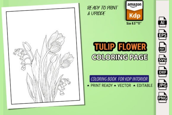 Tulip Flower Coloring Page & Books:Graphics & Coloring Pages